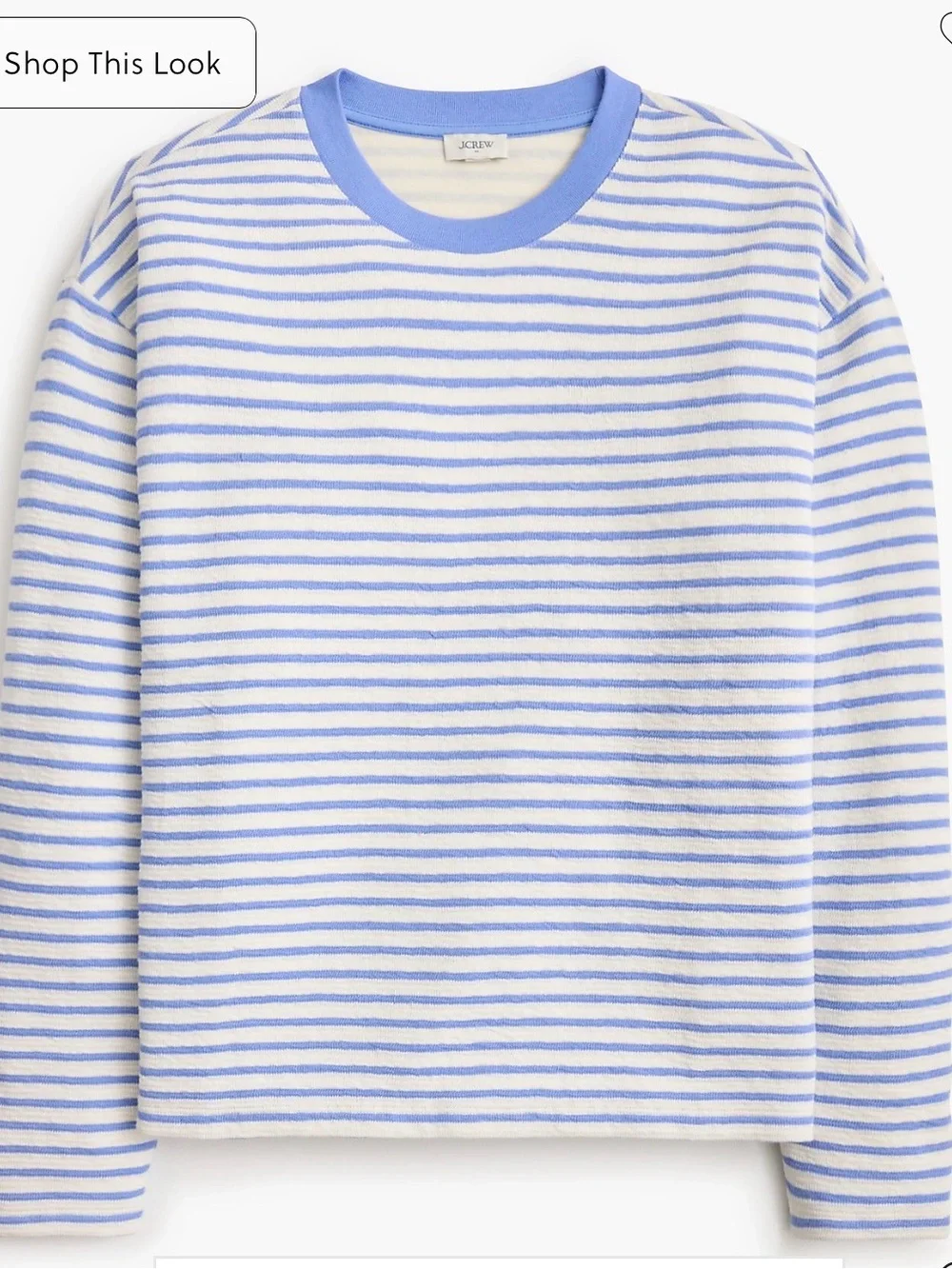 J Crew Jacquard striped crewneck sweatshirt with matching shorts